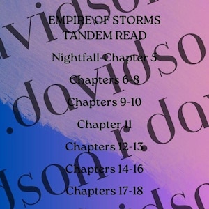 Printable Bookmark Tandem Read bundle: Empire of Storms and Tower of Dawn (without r.davidson watermark).