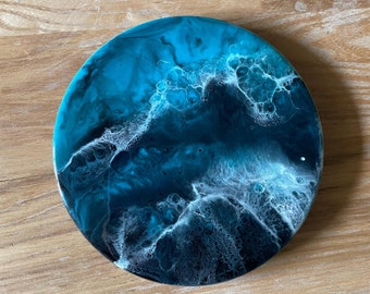 Arte da spiaggia in resina, pittura in resina 3D, arte epossidica oceanica, mare d'arte in resina, arredamento da spiaggia, paesaggio marino, arte costiera, arte della parete oceanica in resina, onda marina epossidica
