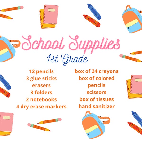 School Supply List Facebook Post Canva Template