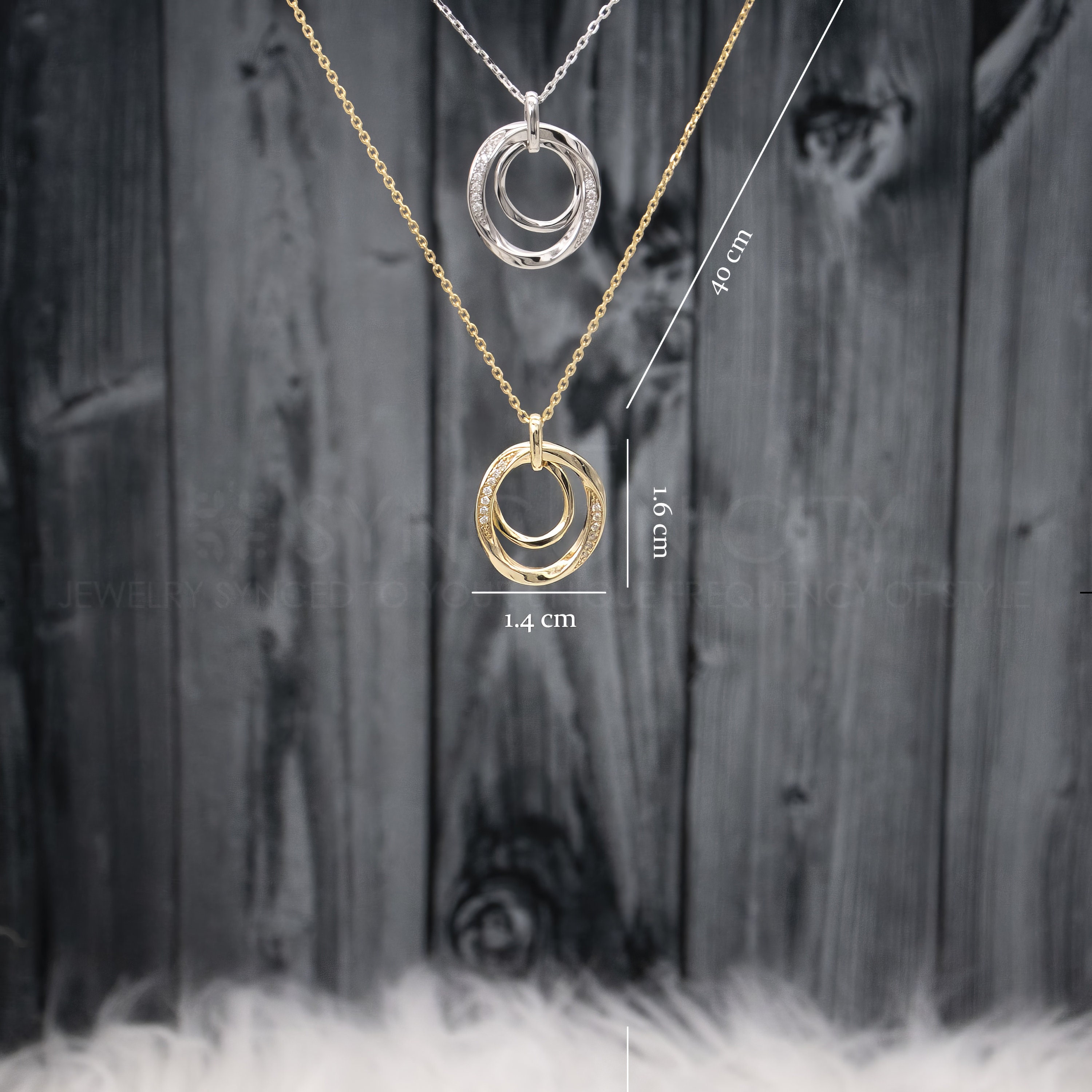 Minimalist Double Ring Circle Chain Necklace for Women - 925
