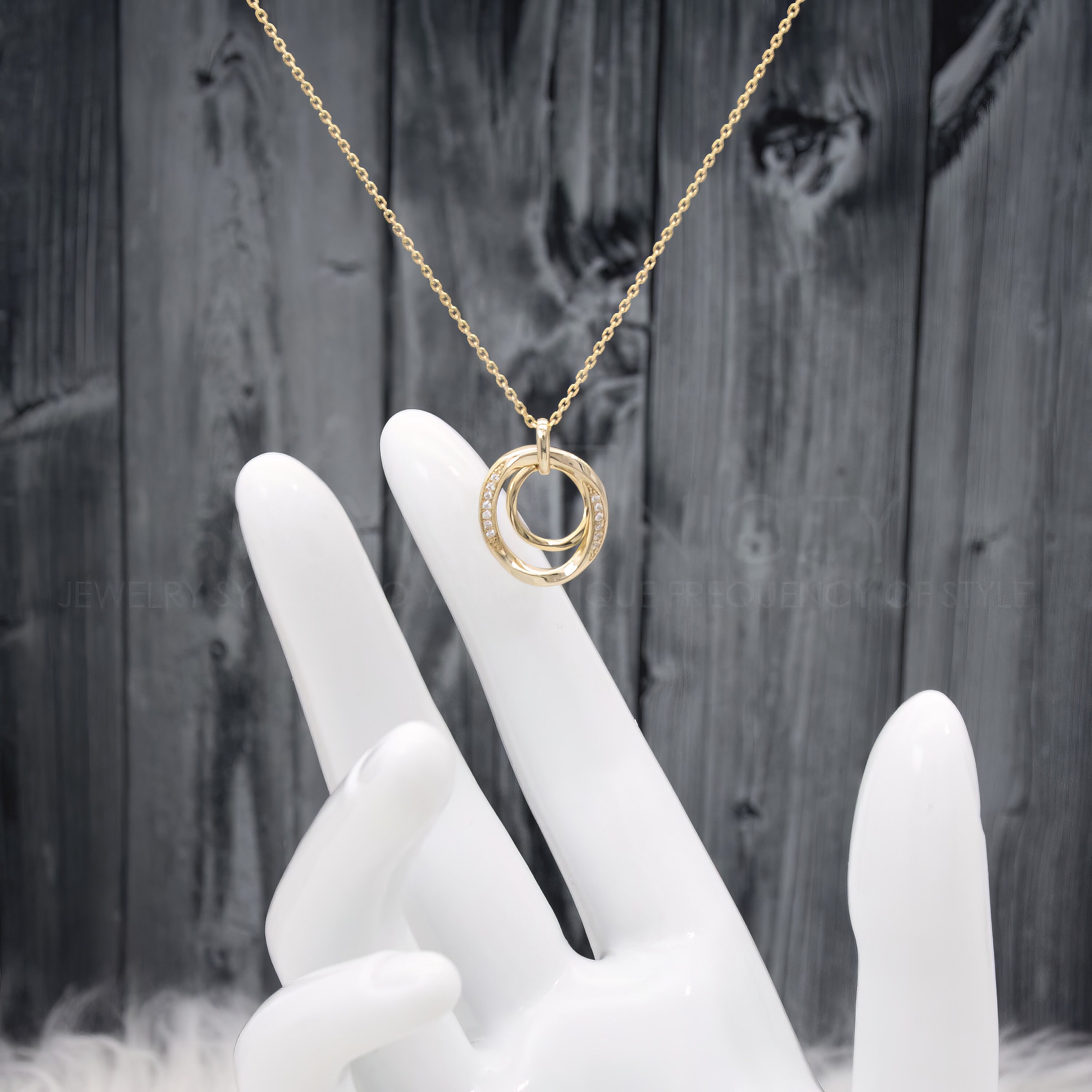 ネックレス・ペンダント LAZY DAWN double rings necklace Foamy Wader Infinity Hammered Double Ring Necklace | Show