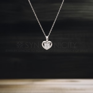 Clear Crystal Heart Necklace,925 Sterling Silver, For Girl, Aunt, Daughter Birthday Gift, Daughter Gift, Loved One, Dainty Necklace