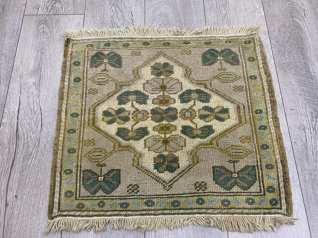 Turkish Rug, Brown Rug, Small Rug, Square Rug, Vintage Rug, Doormat Rug ...
