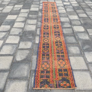 Stair rug, Handmade wool rug, Turkish rug, Vintage runner rug, Patchwork rug, 1.8x11 ft, Runner rug, Hallway rug, Wedding rug, Corridor rug
