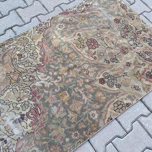 2,8 x 4,4 pi, tapis bio, tapis turc, tapis d'accent, petit tapis, tapis vintage, tapis rouge, tapis oushak, tapis oriental, tapis en laine fait main, tapis décoratif image 2