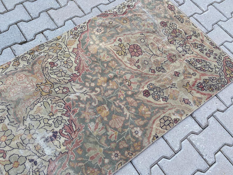 2,8 x 4,4 pi, tapis bio, tapis turc, tapis d'accent, petit tapis, tapis vintage, tapis rouge, tapis oushak, tapis oriental, tapis en laine fait main, tapis décoratif image 2