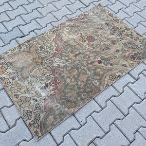 2,8 x 4,4 pi, tapis bio, tapis turc, tapis d'accent, petit tapis, tapis vintage, tapis rouge, tapis oushak, tapis oriental, tapis en laine fait main, tapis décoratif image 1