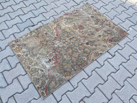 2.8x4.4 ft, Organic rug, Turkish rug, Accent rug, Small rug, Vintage rug, Red rug, Oushak rug, Oriental rug, Handmade wool rug, Decor rug