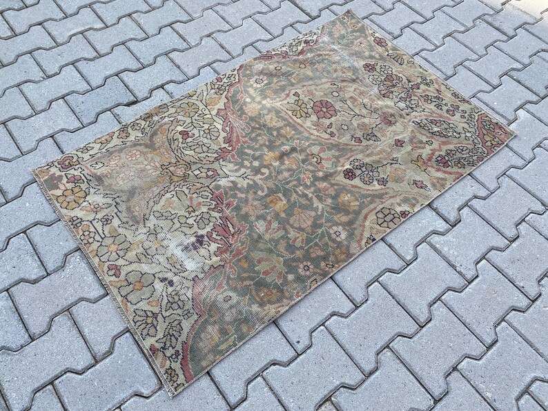 2,8 x 4,4 pi, tapis bio, tapis turc, tapis d'accent, petit tapis, tapis vintage, tapis rouge, tapis oushak, tapis oriental, tapis en laine fait main, tapis décoratif image 1