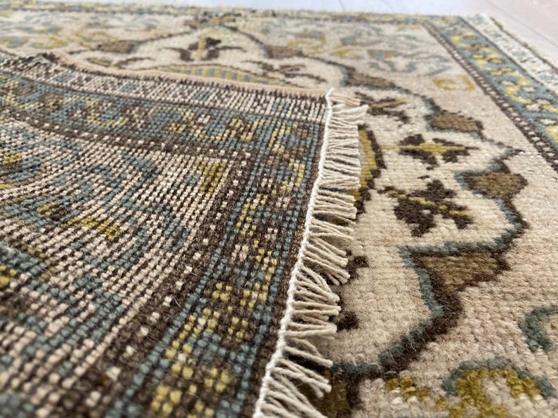 Brown Square Rug, Vintage Rug, Neutral Rug, Small Rug, Turkish Rug ...