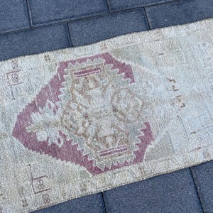 Small rug, Vintage rug, Oushak rug, Turkish rug, Doormat rug, Vintage rug, Faded rug, Boho rug, Wool rug, Handmade rug, Carpet 1.6x3.3 ft