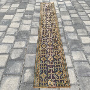 Runner rug, Corridor rug, Turkish rug, Vintage rug, Patchwork rug, 1.8 x 10.8 ft, Handmade rug, Ethnic rug, Stair rug, Wool rug, Tribal rug