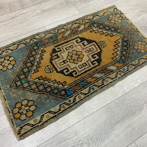Gelber Teppich, Türkischer Teppich, Kleiner Oushak Teppich, Antiker Teppich, Handgeknüpfter Teppich, Boho Teppich, Bio-Wollteppich, Handgeknüpfter Teppich