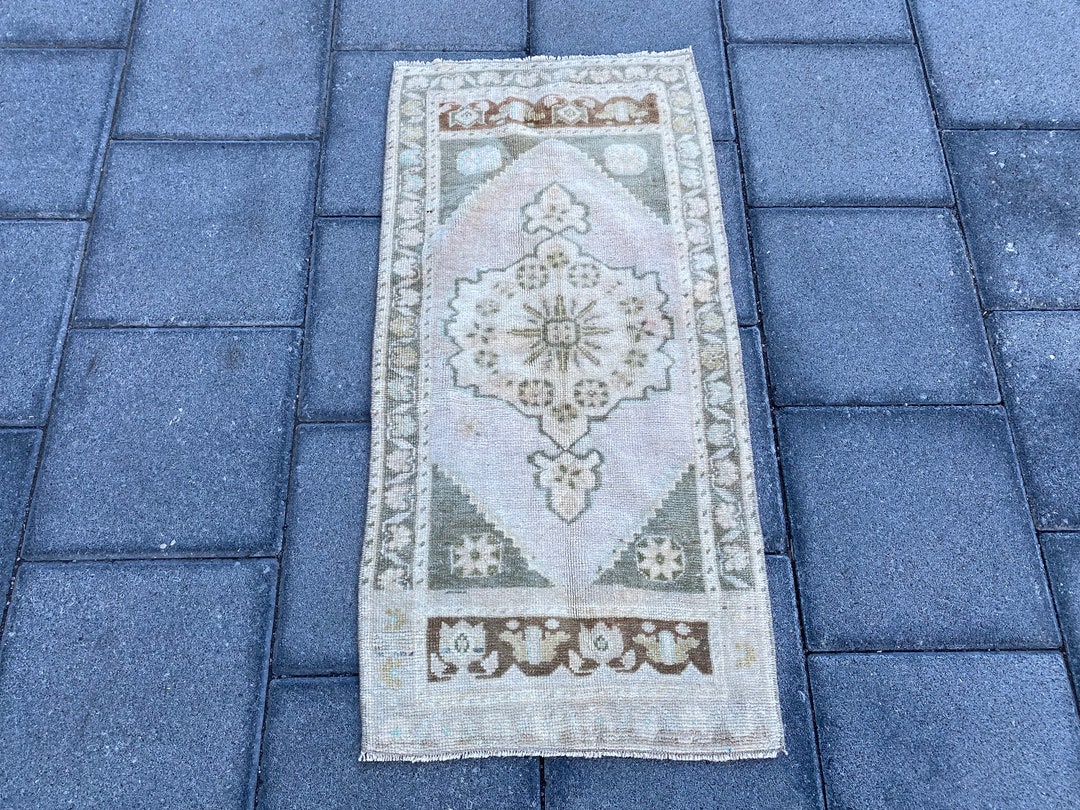 1.5 X 3.1 Ft, Antique Rug, Turkish Oriental Rug, Faded Rug, Vintage Rug ...