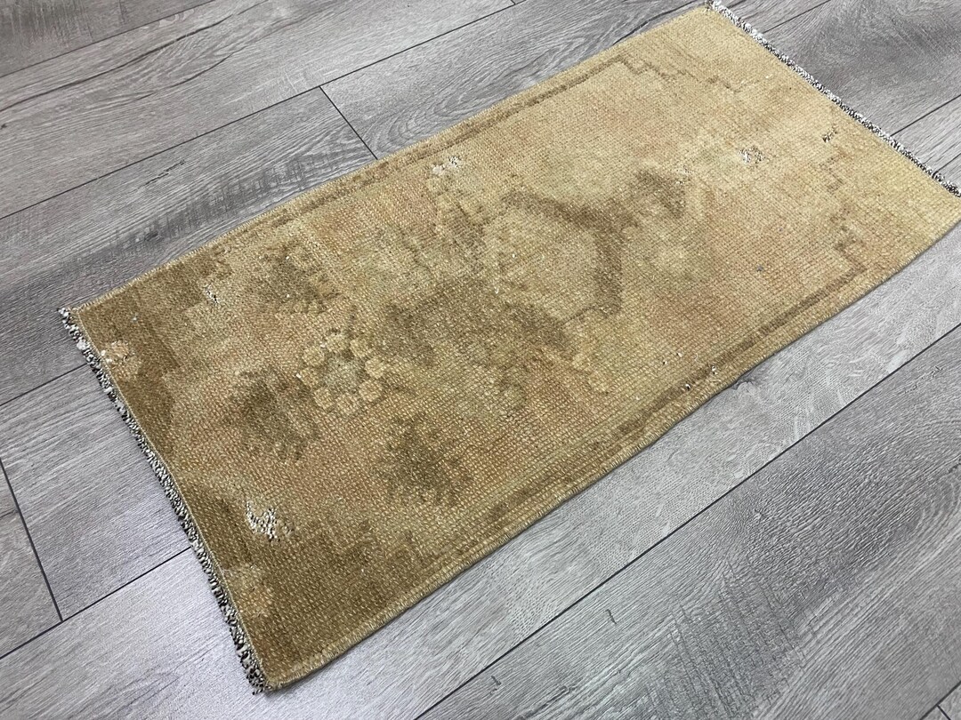 Muted Rug Pastel Rug, Neutral Rug, Muted Rug, Brown Small Rug, Vintage Turkish ...