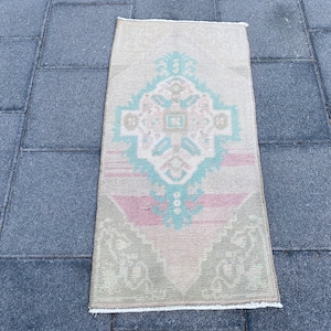 Turkish rug, Vintage rug, Small rug, Mini rug, Organic wool rug, Doormat rug, Rustic rug, Bohemian rug, Oushak rug, Boho rug, 1.5x3.0 ft