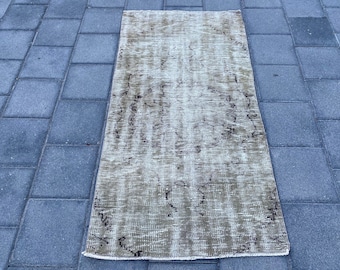 3x5 Turkish rug, 3x5 Vintage rug, 3x5 Brown rug, 3x5 Wool rug, Oushak rug, Bohemian rug, Ethnic rug, Antique rug, Handmade rug, 2.9x5.6 ft