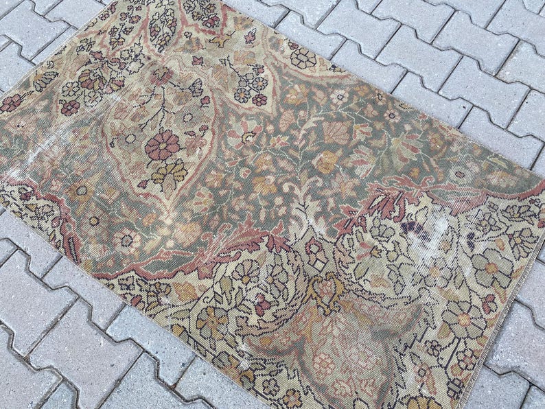 2,8 x 4,4 pi, tapis bio, tapis turc, tapis d'accent, petit tapis, tapis vintage, tapis rouge, tapis oushak, tapis oriental, tapis en laine fait main, tapis décoratif image 6
