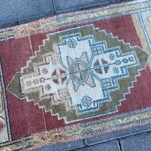 Oriental rug, Bohemian rug, Turkish rug, Doormat rug, Kitchen rug, 1.8x3.1 ft, Vintage rug, Oushak rug, Natural rug, Wool rug, Handmade rug