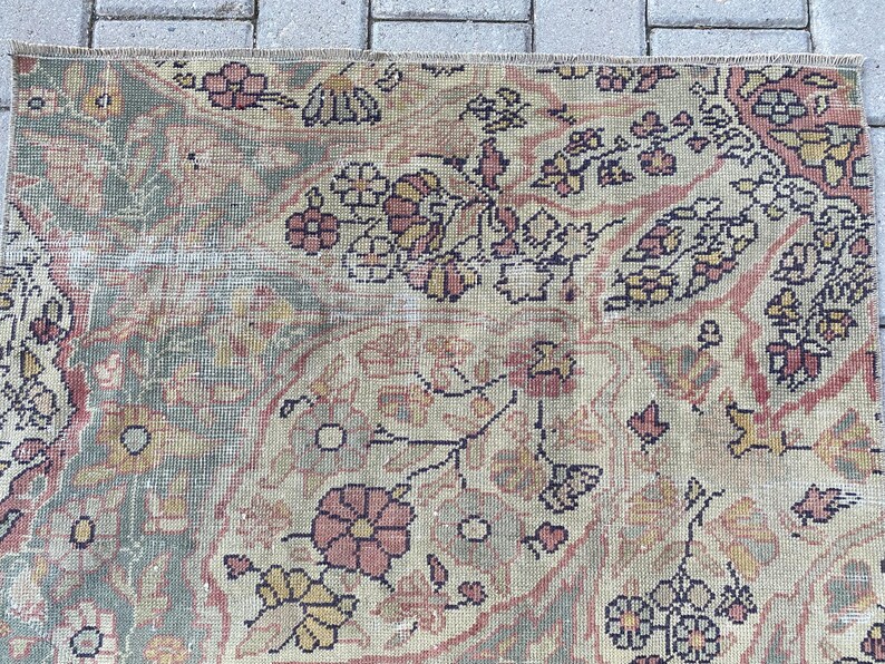 2,8 x 4,4 pi, tapis bio, tapis turc, tapis d'accent, petit tapis, tapis vintage, tapis rouge, tapis oushak, tapis oriental, tapis en laine fait main, tapis décoratif image 7