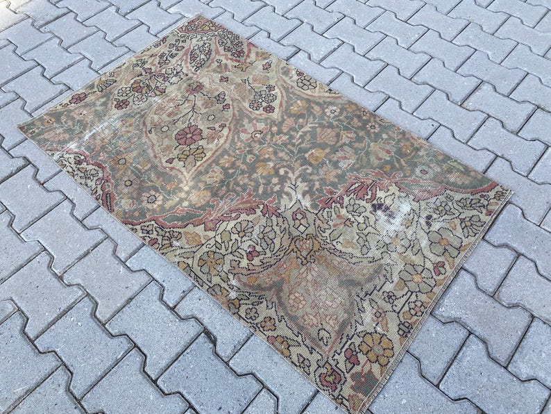 2,8 x 4,4 pi, tapis bio, tapis turc, tapis d'accent, petit tapis, tapis vintage, tapis rouge, tapis oushak, tapis oriental, tapis en laine fait main, tapis décoratif image 5