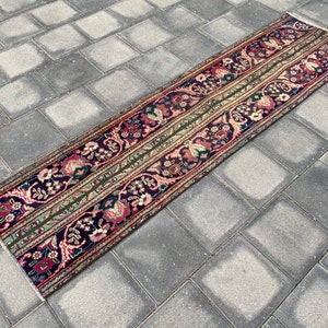 2.0x7.8 ft, Patchwork runner rug, Oushak rug, Hallway rug, Turkish rug, Oriental rug, Handmade wool rug, Bohemian rug, Boho rug, Vintage rug