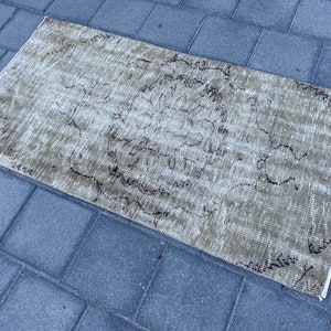 3x5 Oushak rug, Brown rug, Distressed rug, Neutral rug, Turkish rug, Bohemian rug, Vintage rug, Area rug, Boho rug, Decor rug, 2.9x5.6 ft image 6
