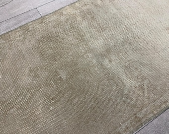 Tappeto pastello, tappeto dai colori tenui, piccolo tappeto turco, tappeto vintage, tappeto sbiadito, zerbino, tappeto da bagno, tappeto morbido, tappeto neutro, tappeto di lana, 1,7 x 3,1 piedi