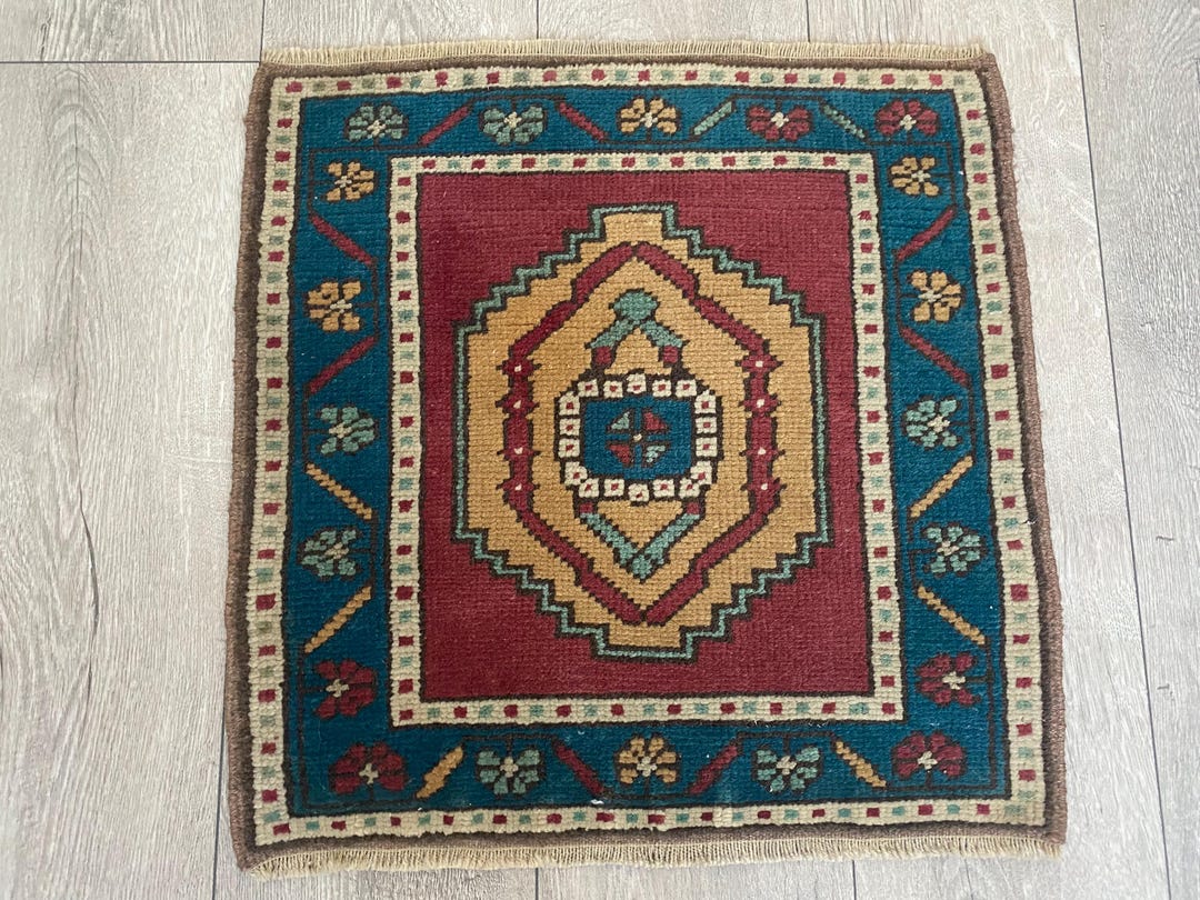 2x2 Square Rug, 2x2 Small Rug, Turkish Rug, Vintage Rug, Oushak Rug ...