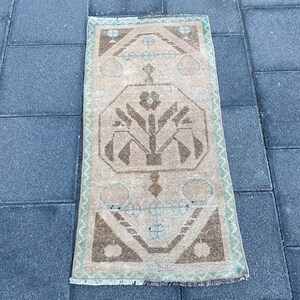 Oushak rug, Turkish rug, Vintage small rug, Doormat rug, Bath rug, Bohemian rug, Handmade rug, Organic rug, Boho rug, Wool rug, 1.5x3.0 ft