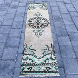 Vintage rug, Runner rug, Oriental rug, Turkish rug, 2.3 x 8.9 ft, Kitchen rug, Bohemian rug, Ethnic rug, Tribal rug, Home decor, Oushak rug