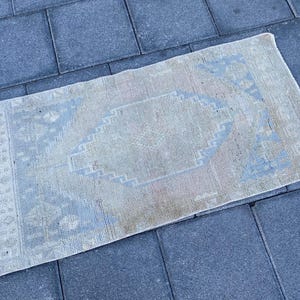 Small rug, Vintage rug, Oushak rug, Turkish rug, Doormat rug, Vintage rug, Faded rug, Boho rug, Wool rug, Handmade rug, Carpet 1.8x3.7 ft