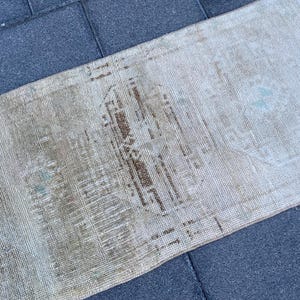 Turkish rug, Vintage rug, Small rug, Mini rug, Faded rug, Wool rug, Doormat rug, Rustic rug, Bohemian rug, Oushak rug, Boho rug, 1.7x3.3 ft
