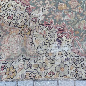 2,8 x 4,4 pi, tapis bio, tapis turc, tapis d'accent, petit tapis, tapis vintage, tapis rouge, tapis oushak, tapis oriental, tapis en laine fait main, tapis décoratif image 9