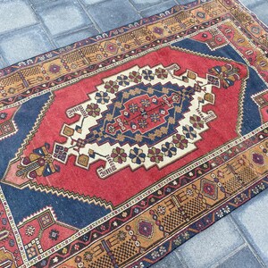 4.2x7.2 ft, Turkish rug, Oushak rug, Area rug, Vintage rug, Bedroom rug, Oriental rug, Organic wool rug, Bohemian rug, Home decor, Boho rug