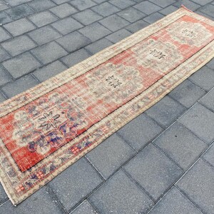 Rustic rug, Vintage rug, Runner rug, Kitchen rug, Turkish rug, Hallway rug, Bohemian rug, Handmade rug, Oushak rug, Boho rug 2.7 x 9.1 ft