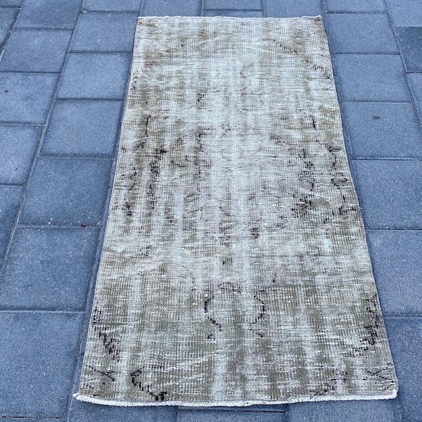 3x5 Oushak rug, Brown rug, Distressed rug, Neutral rug, Turkish rug, Bohemian rug, Vintage rug, Area rug, Boho rug, Decor rug, 2.9x5.6 ft