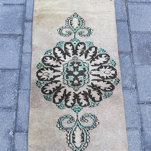 Vintage rug, Runner rug, Oriental rug, Turkish rug, 2.3 x 8.9 ft, Kitchen rug, Bohemian rug, Ethnic rug, Tribal rug, Home decor, Oushak rug
