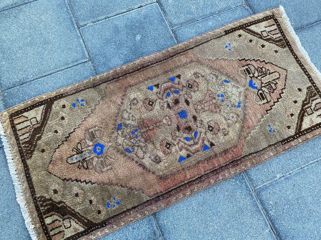 Vintage Small Rug, 1.5 X 3.3 Ft, Ethnic Rug, Turkish Rug, Bohemian Rug ...