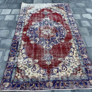 5.0x8.4 ft, Oriental rug, Turkish rug, Faded rug, Vintage area rug, Oushak rug, Handmade wool rug, Bohemian rug, Organic rug, Anatolian rug