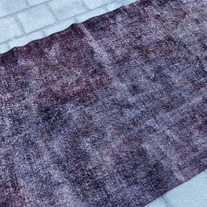 black rug, vintage rug, area rug, faded rug, turkish rug, overdyed rug, boho rug, 4.7x9.0 ft, oushak rug, handmade wool rug, bohemian rug