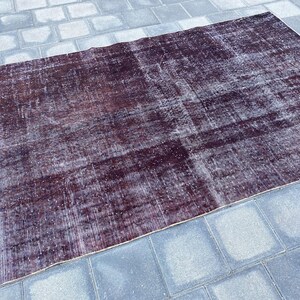 5.3x8.6 ft, Black large rug, Overdyed rug, Turkish vintage rug, Distressed rug, Faded rug, Soft rug, Oushak rug, Dining room rug, Rustic rug