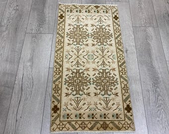 Small rug, Vintage rug, Oushak rug, Turkish rug, Doormat rug, Vintage rug, Kitchen rug, Boho rug, Wool rug, Handmade rug, Carpet 1.5x3.0 ft