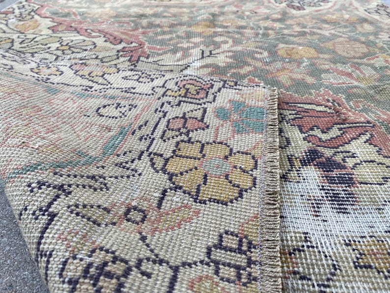 2,8 x 4,4 pi, tapis bio, tapis turc, tapis d'accent, petit tapis, tapis vintage, tapis rouge, tapis oushak, tapis oriental, tapis en laine fait main, tapis décoratif image 10