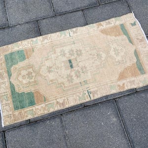 Small rug, Vintage rug, Oushak rug, Turkish rug, Doormat rug, Vintage rug, Faded rug, Boho rug, Wool rug, Handmade rug, Carpet 1.5x3.0 ft