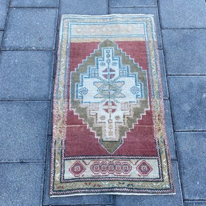 Oriental rug, Bohemian rug, Turkish rug, Doormat rug, Kitchen rug, 1.8x3.1 ft, Vintage rug, Oushak rug, Natural rug, Wool rug, Handmade rug