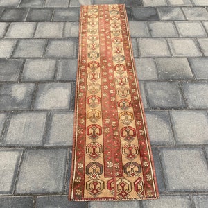 Läuferteppich aus Wolle, türkischer Teppich, Vintage-Teppich, Küchenteppich, Patchwork-Teppich, 1,7 x 7,2 ft, Boho-Teppich, handgefertigter Teppich, antiker Teppich, Oushak-Teppich