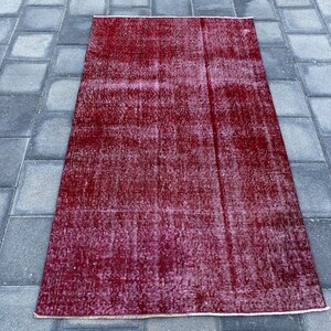 3.6x6.3 ft, Vintage rug, Turkish rug, Distressed rug, Antique rug, Faded rug, Black rug, Overdyed rug, Bohemian rug, Oushak rug, Natural rug