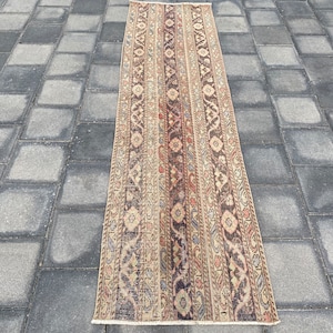 Turkish rug runner, Oushak rug, Patchwork rug, Ethnic rug, 2.4x8.6 ft, Stair rug, Hallway rug, Corridor rug, Boho rug, Handmade wool rug