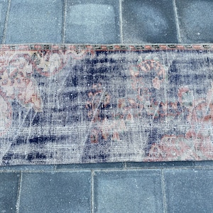 700er Türkischer Teppich, Vintage Teppich, Blauer kleiner Teppich, Miniteppich, Oushak Wollteppich, Boho Teppich, Bioteppich, Antiker Teppich, Anatolischer Teppich